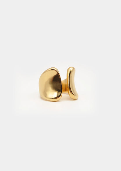 anillo bañado en oro florea