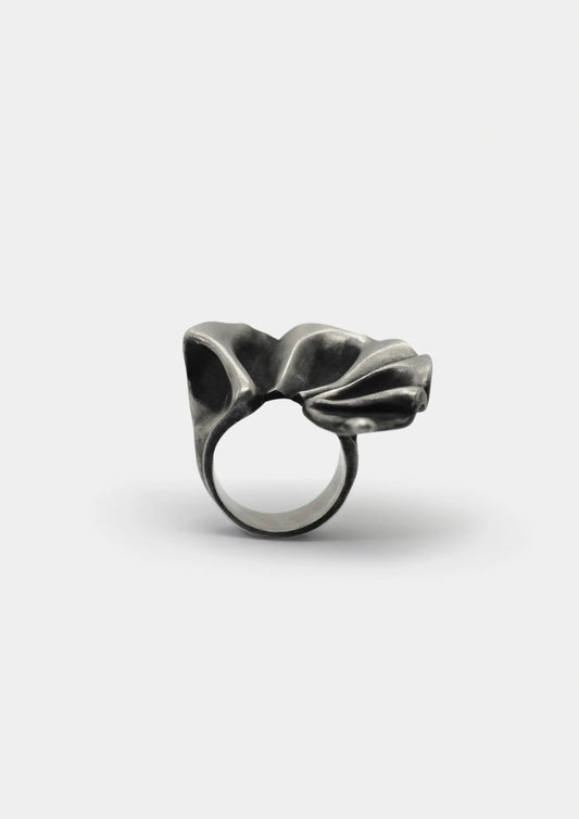 anillo de plata envejecida gorgonia