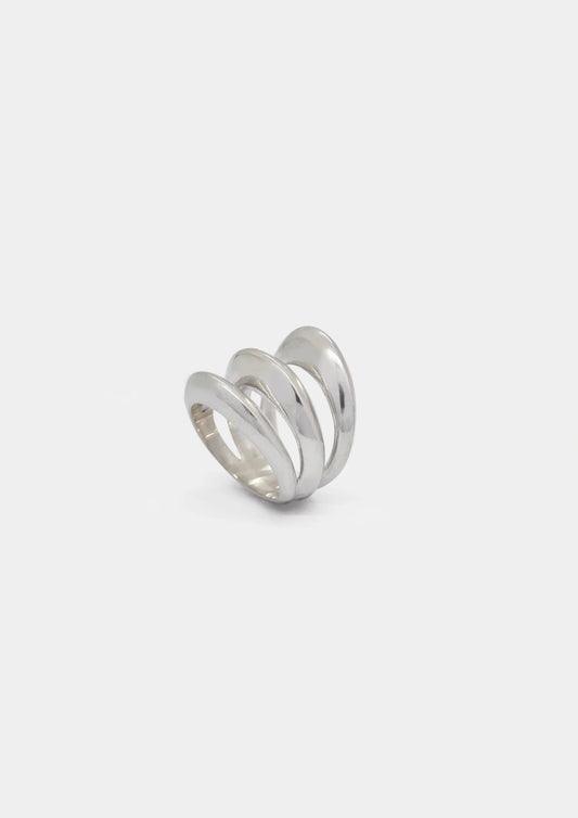 anillo de tres aros en plata